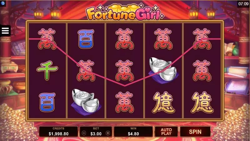 Fortune Girl Slots made by Microgaming - Main Screen Reels