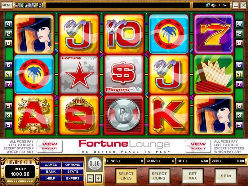 Fortune Lounge Slots made by Microgaming - Main Screen Reels