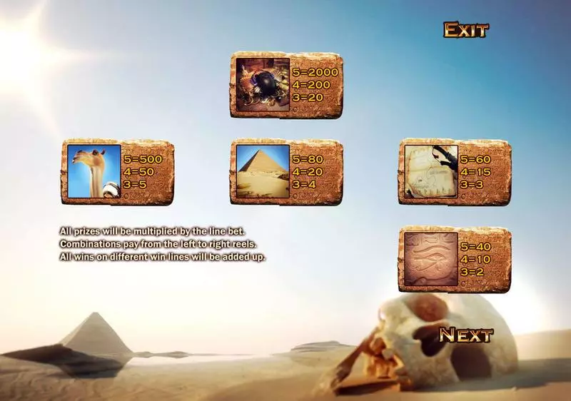 Fortune of the Pharaohs Slots made by Sheriff Gaming - Info and Rules