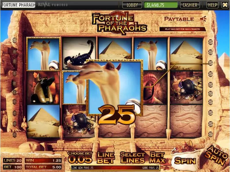 Fortune of the Pharaos Slots made by Sheriff Gaming - Main Screen Reels
