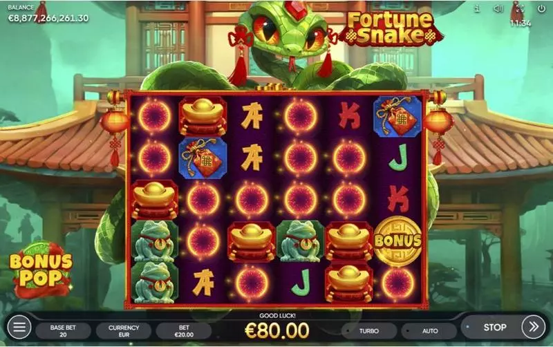 Fortune Snake Slots made by Endorphina - Main Screen Reels