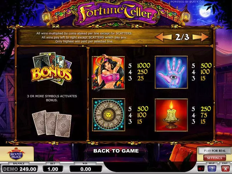 Fortune Teller Slots made by Play'n GO - Info and Rules