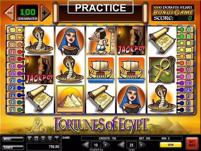 Fortunes of Egypt Slots made by GTECH - Main Screen Reels