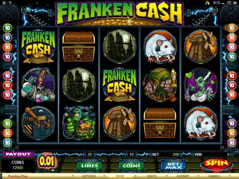 Franken Cash Slots made by Microgaming - Main Screen Reels