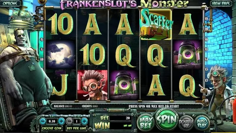 Frankenslot’s Monster Slots made by BetSoft - Introduction Screen