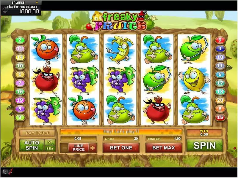 Freaky Fruits Slots made by GamesOS - Main Screen Reels