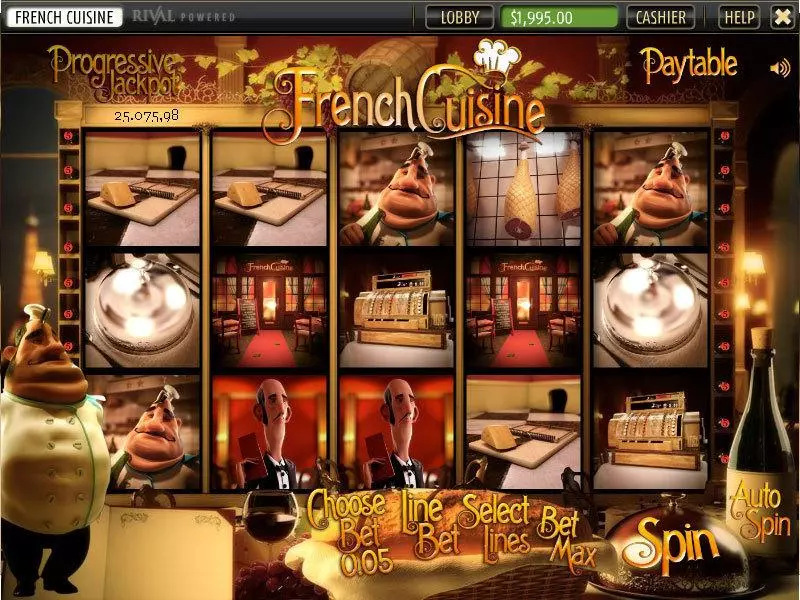 French Cuisine Slots made by Sheriff Gaming - Main Screen Reels
