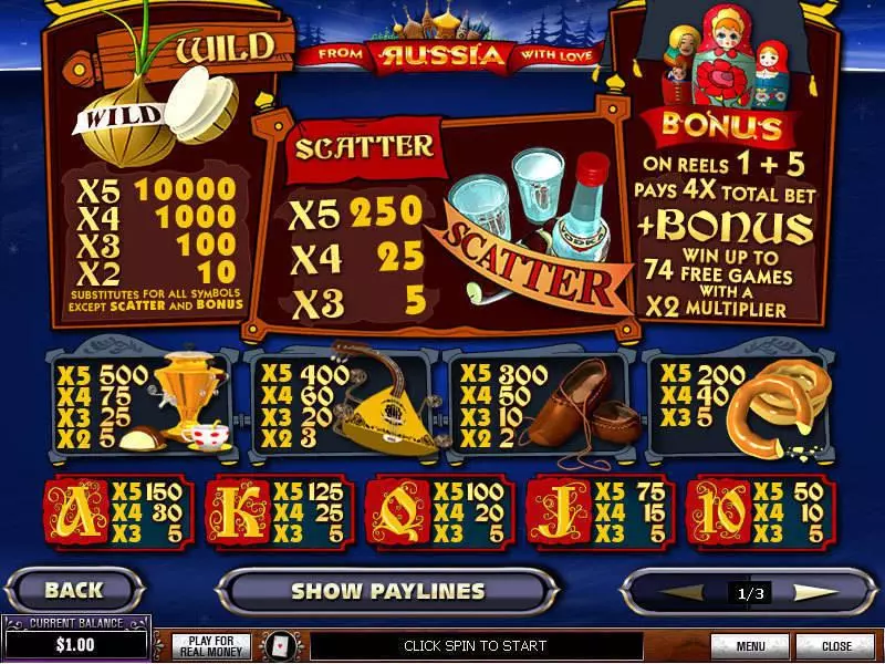 From Russia With Love Slots made by PlayTech - Info and Rules