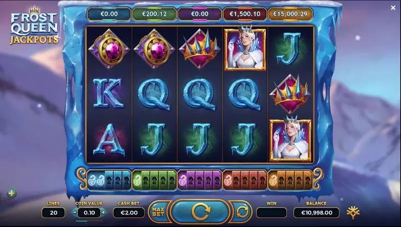 Frost Queen Jackpots Slots made by Yggdrasil - Main Screen Reels