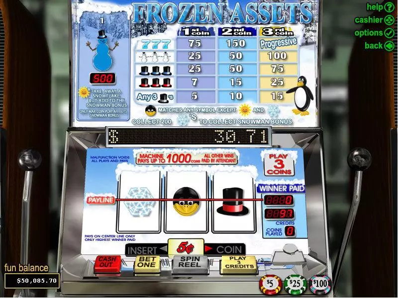 Frozen Assets Slots made by RTG - Main Screen Reels