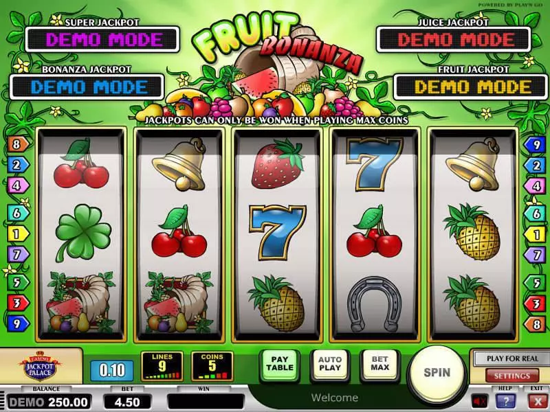 Fruit Bonanza Slots made by Play'n GO - Main Screen Reels