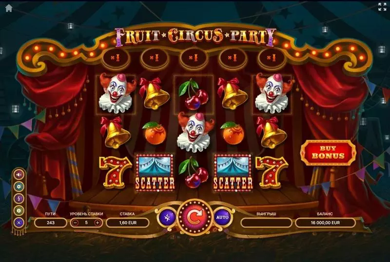 Fruit Circus Party Slots made by TrueLab Games - Main Screen Reels
