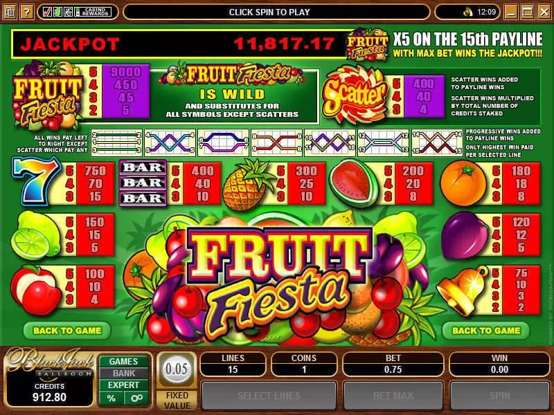 Fruit Fiesta 5-Reels Slots made by Microgaming - Info and Rules