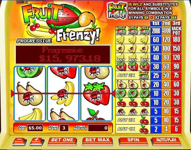 Fruit Frenzy Slots made by Leap Frog - Main Screen Reels