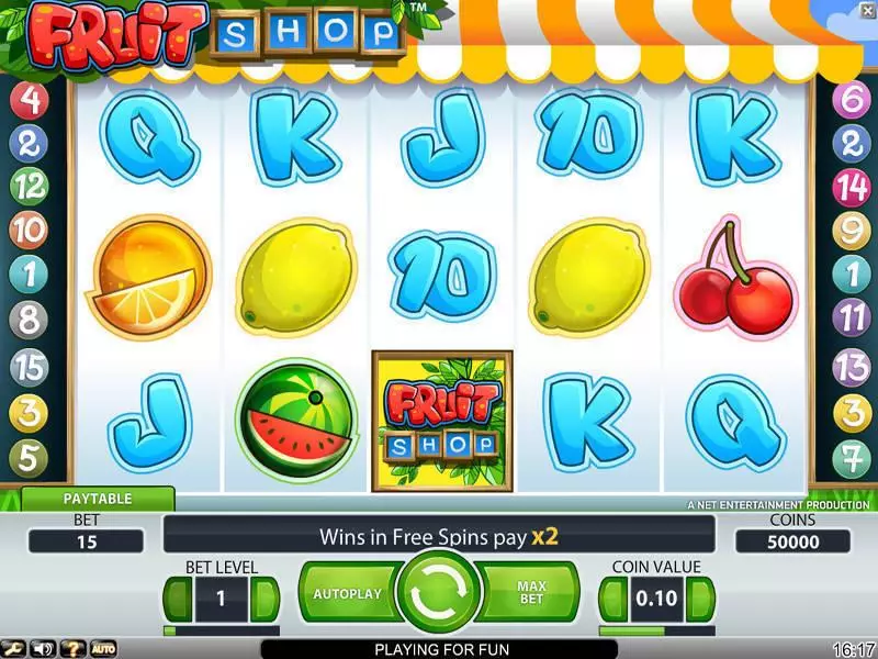 Fruit Shop Slots made by NetEnt - Main Screen Reels