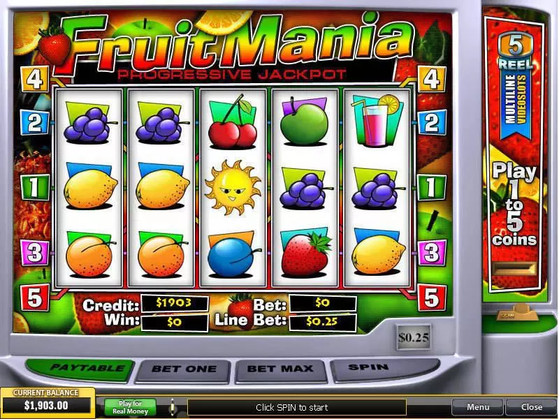 FruitMania Slots made by PlayTech - Main Screen Reels