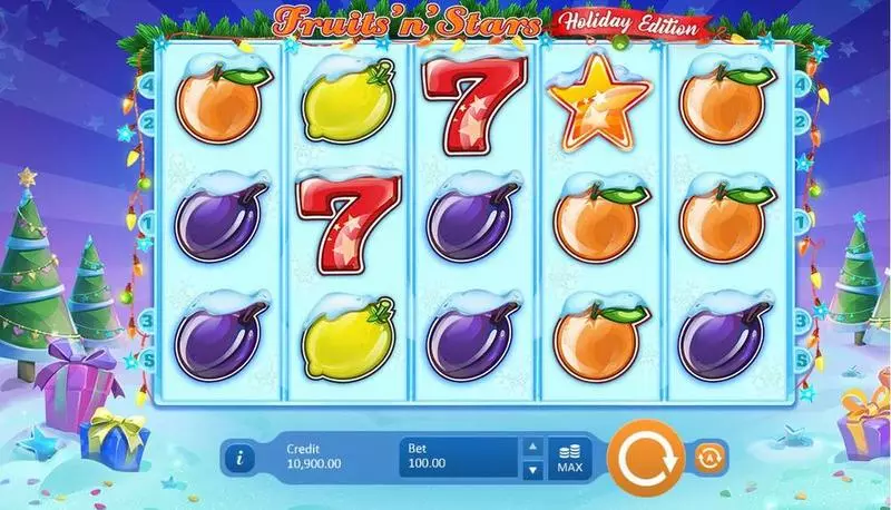 Fruits'N'Stars Holiday Edition Slots made by Playson - Main Screen Reels