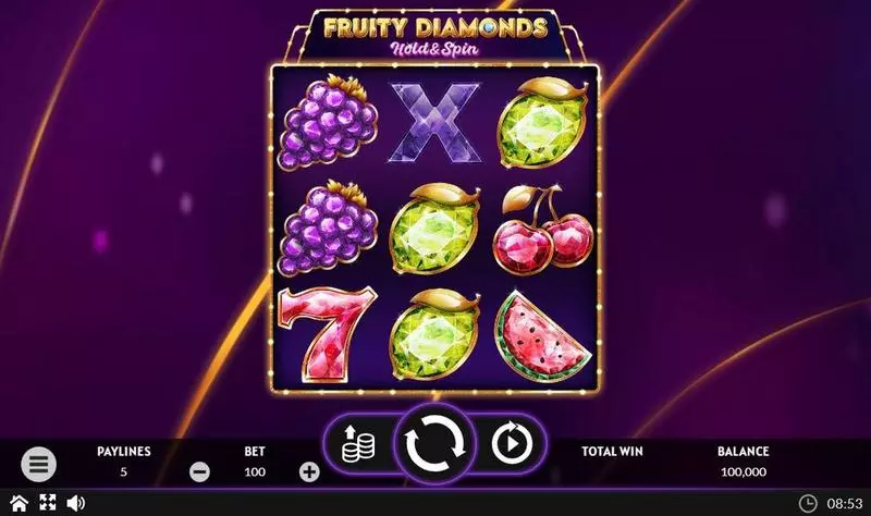 Fruity Diamonds Slots made by Apparat Gaming - Main Screen Reels