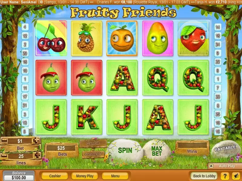 Fruity Friends Slots made by NeoGames - Main Screen Reels