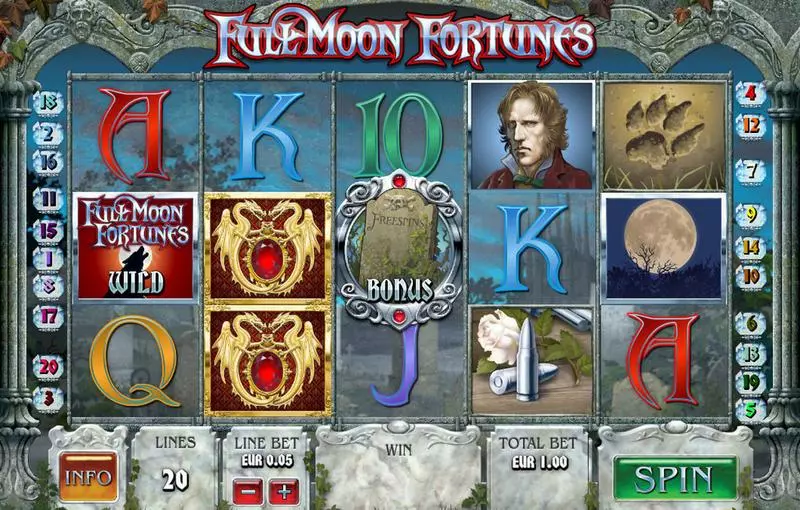 Full Moon Fortunes Slots made by Ash Gaming - Main Screen Reels