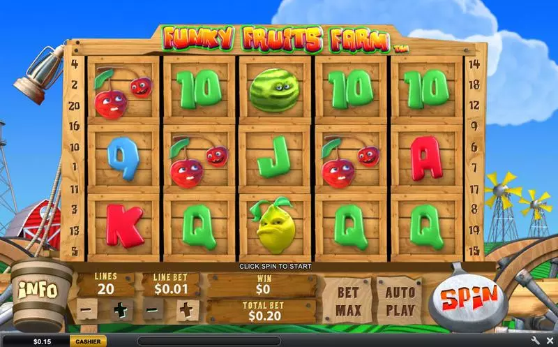 Funky Fruits Farm Slots made by PlayTech - Main Screen Reels