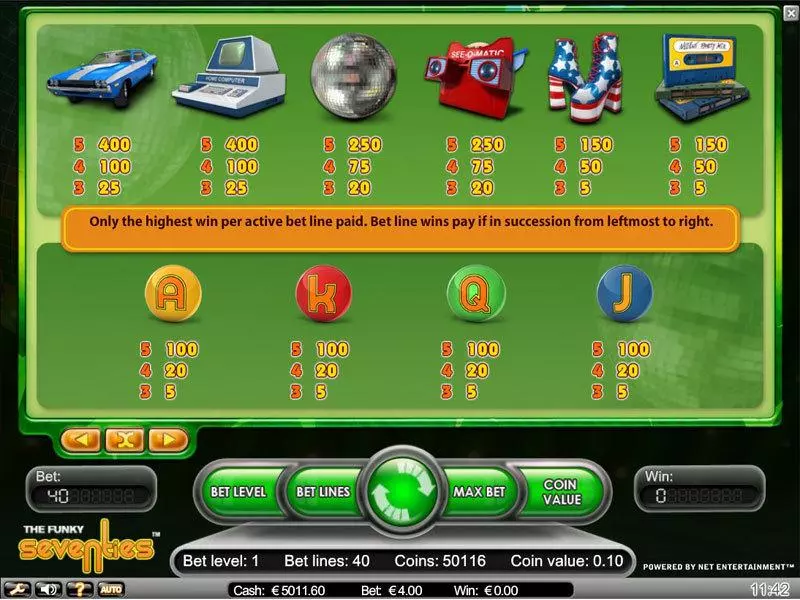 Funky Seventies Slots made by NetEnt - Info and Rules