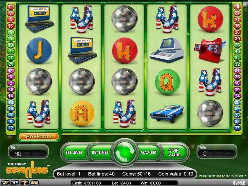 Funky Seventies Slots made by NetEnt - Main Screen Reels