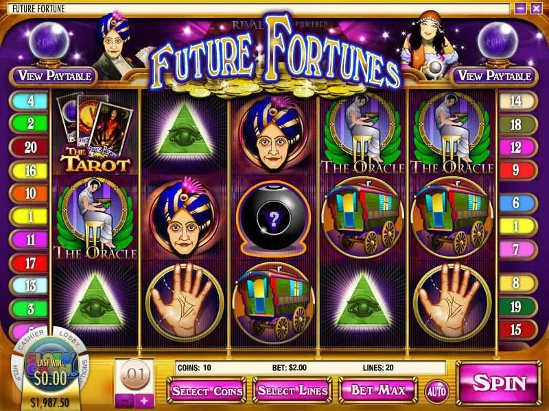 Future Fortunes Slots made by Rival - Main Screen Reels