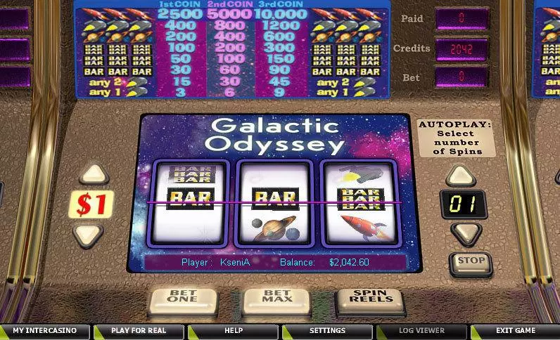 Galactic Odyssey Slots made by CryptoLogic - Main Screen Reels