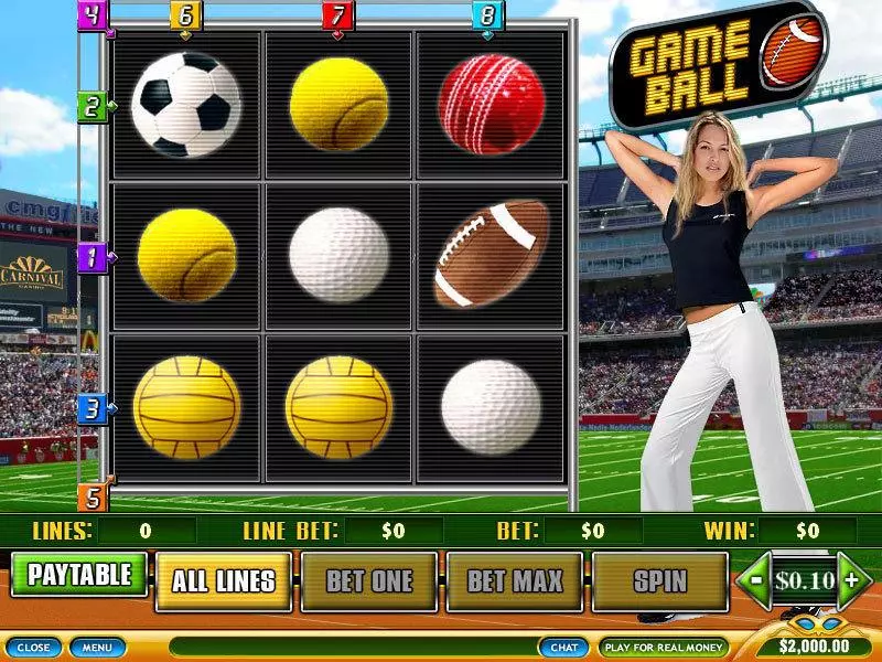 Game Ball Slots made by PlayTech - Main Screen Reels