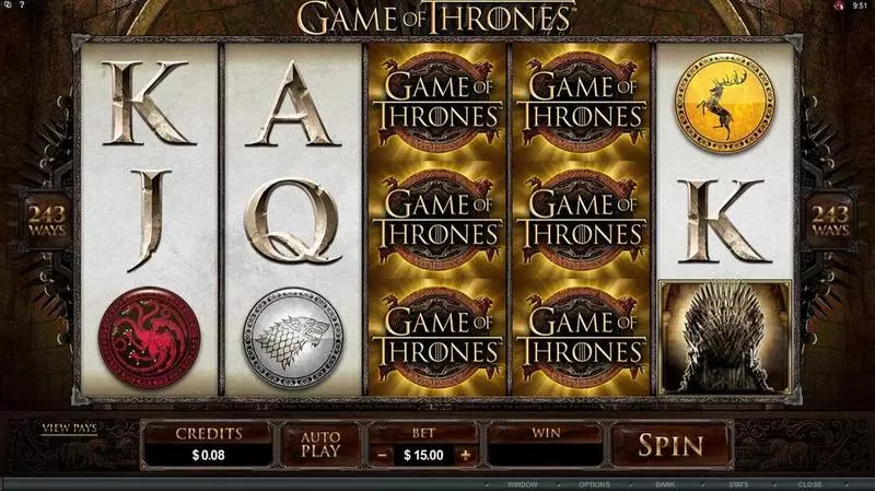 Game of Thrones - 243 Ways Slots made by Microgaming - Main Screen Reels