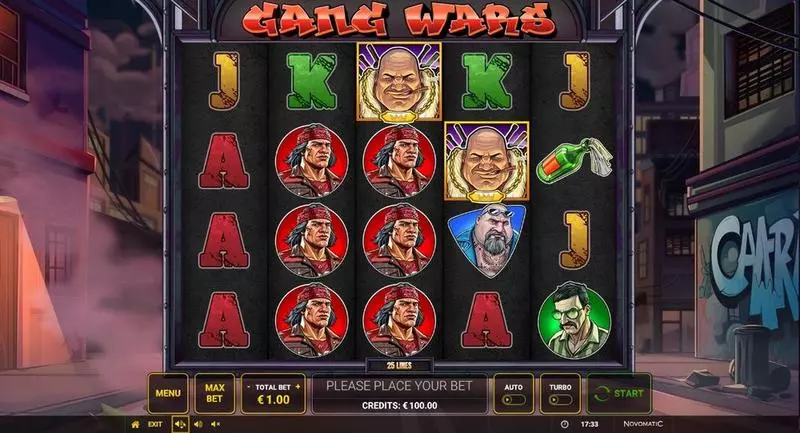 Gang Wars Slots made by Greentube - Main Screen Reels