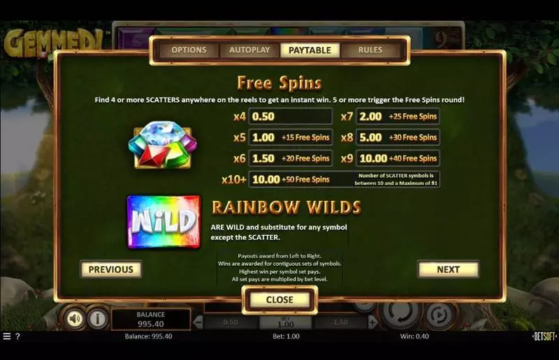Gemmed! Slots made by BetSoft - Bonus 2