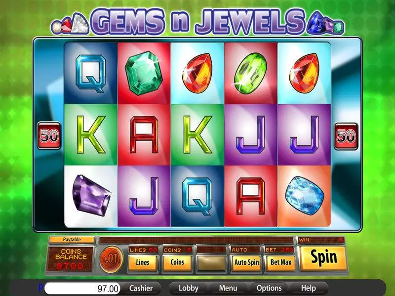 Gems n Jewels Slots made by Saucify - Main Screen Reels