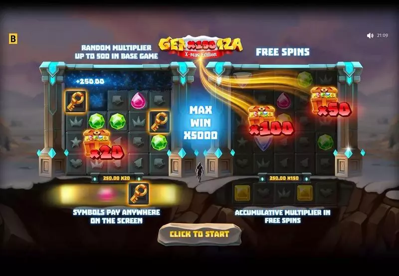Gemza X-mas Slots made by BGaming - Introduction Screen