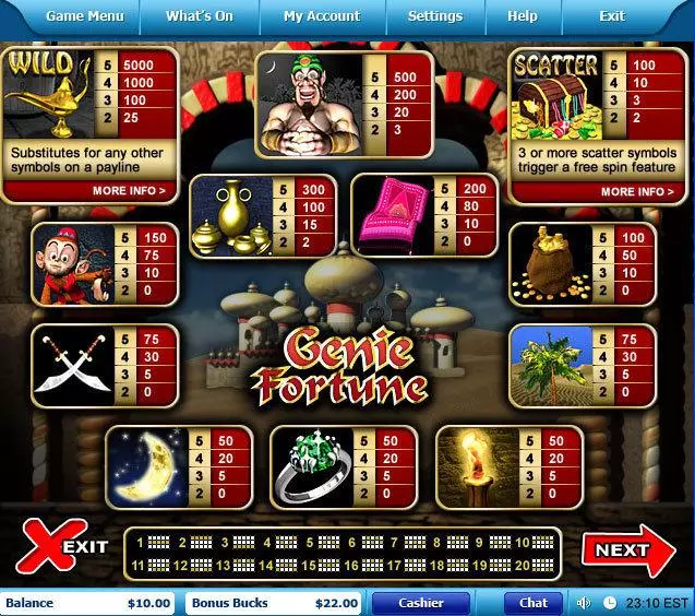 Genie Fortune Slots made by Leap Frog - Info and Rules