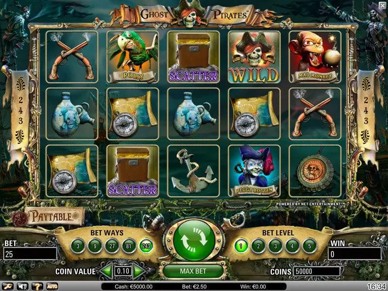 Ghost Pirates Slots made by NetEnt - Main Screen Reels