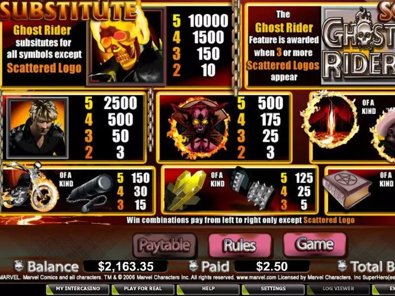 Ghost Rider Slots made by CryptoLogic - Info and Rules