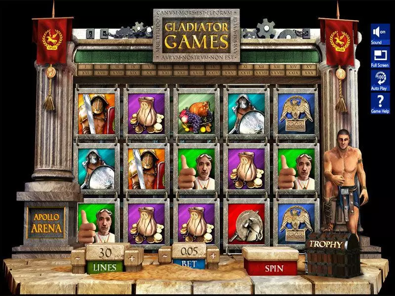 Gladiator Games Slots made by Slotland Software - Main Screen Reels