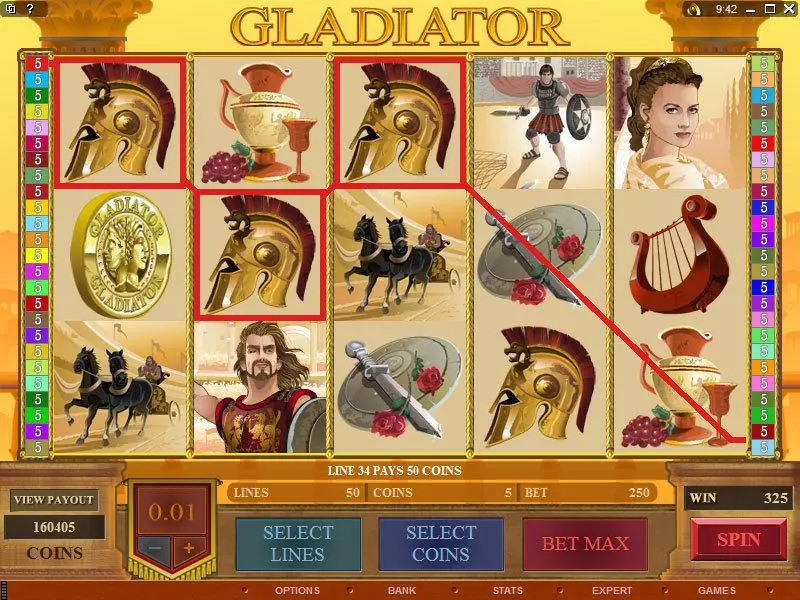 Gladiator Slots made by Microgaming - Main Screen Reels