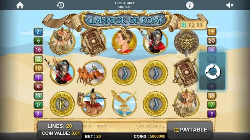 Gladiators of Rome  Slots made by 1x2 Gaming - Main Screen Reels