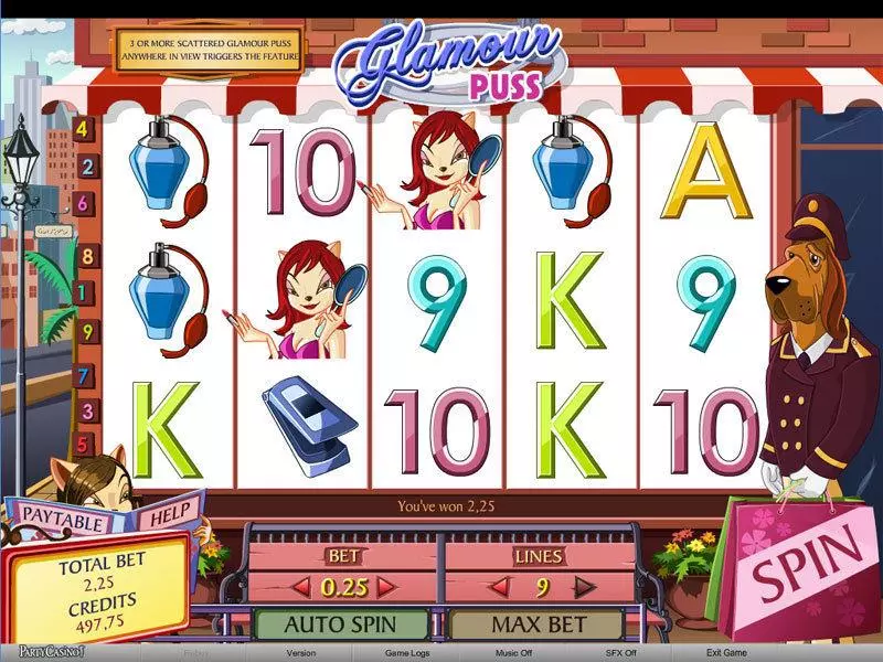 Glamour Puss Slots made by bwin.party - Main Screen Reels