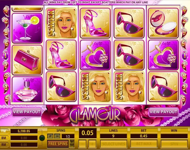 Glamour Slots made by Topgame - Main Screen Reels