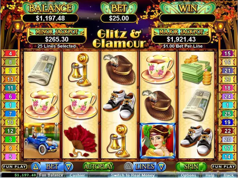 Glitz and Glamour Slots made by RTG - Main Screen Reels