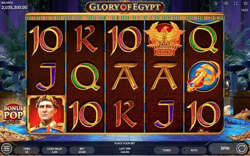 Glory of Egypt Slots made by Endorphina - Main Screen Reels