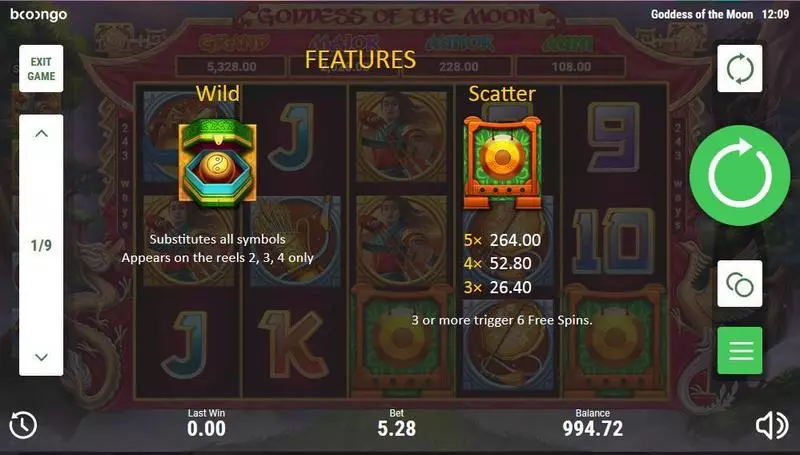 Goddes of the Moon Slots made by Booongo - Free Spins Feature