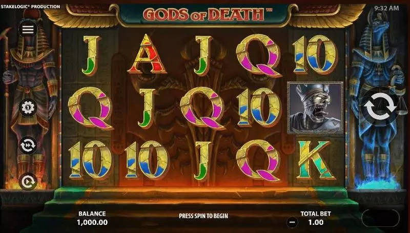 Gods of Death Slots made by StakeLogic - Main Screen Reels