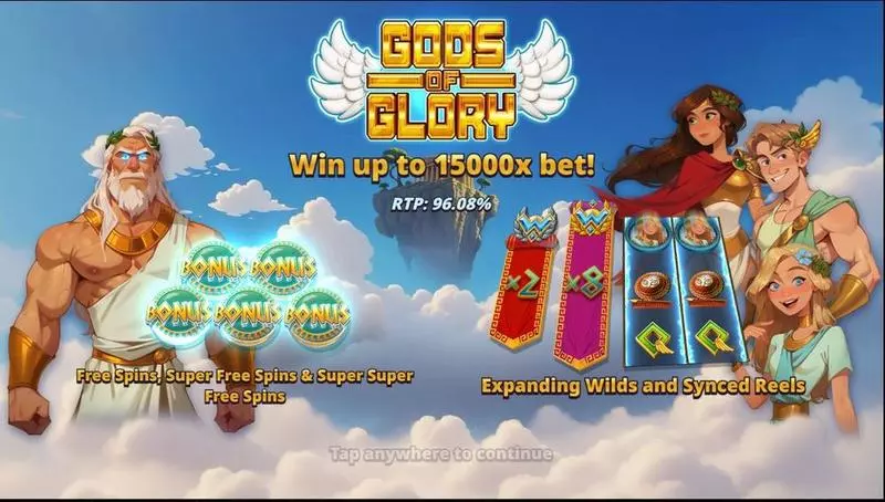 Gods of Glory Slots made by Slotmill - Introduction Screen