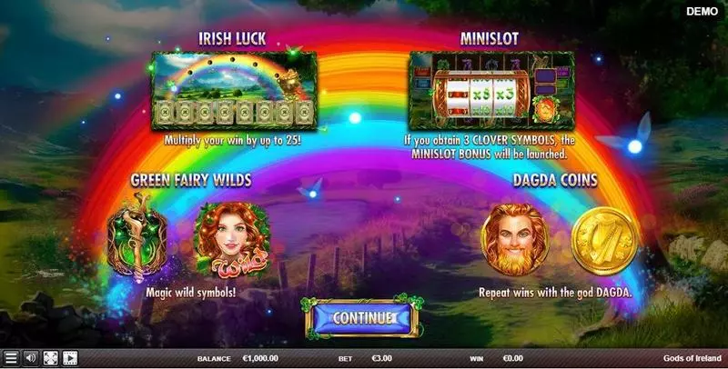 Gods of Ireland Slots made by Red Rake Gaming - Info and Rules