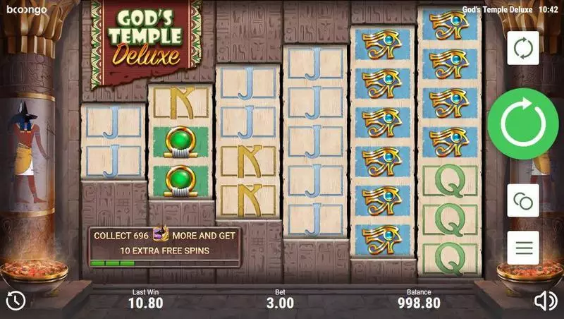 God's Temple Deluxe Slots made by Booongo - Main Screen Reels
